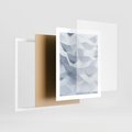 Plakat w ramie 40x50 - Trójwymiarowa geometria - geometria, 3d - rama biała