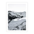 Plakat bez ramy 40x50 - Biały Zimowy Pejzaż - góry w zimie, ośnieżone wysokie szczyty