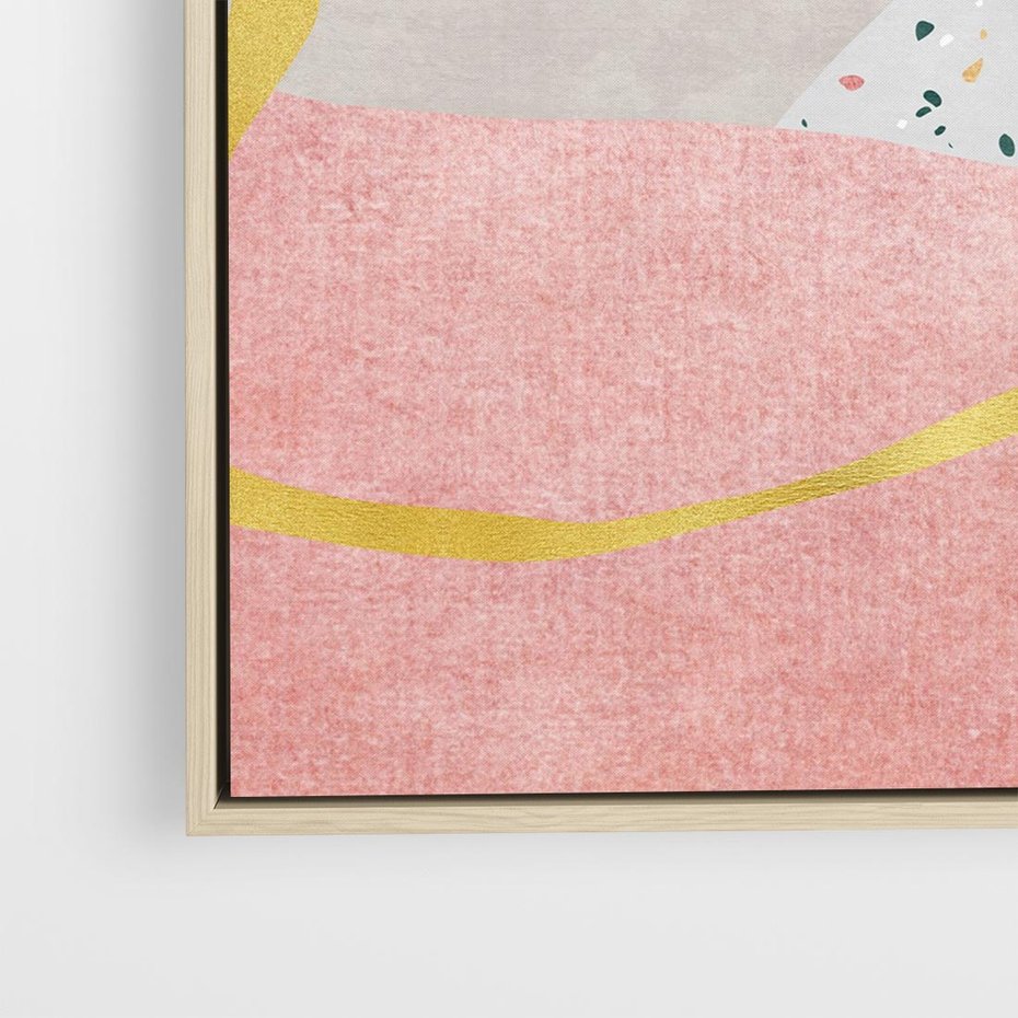 Obraz w ramie 80x80 - Ekspresja w ruchu pędzla - abstrakcja, połączenie kształtów - rama drewno