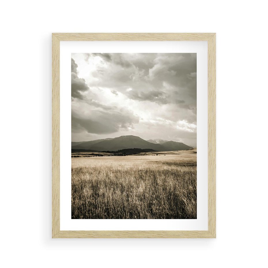 Plakat w ramie 40x50 - Nostalgiczny Krajobraz - pole, krajobraz - rama drewno