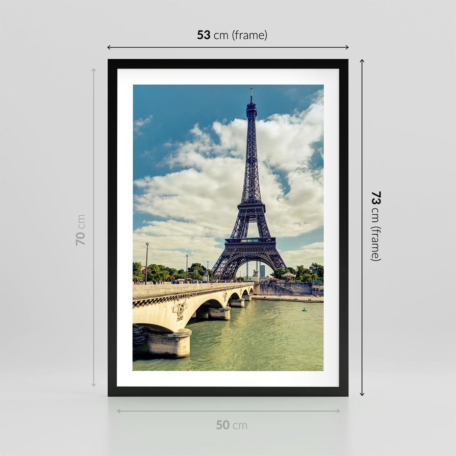 Plakat w ramie 50x70 - Wieża Eiffla - Ikona Paryża - wieża, Eiffla - rama czarna
