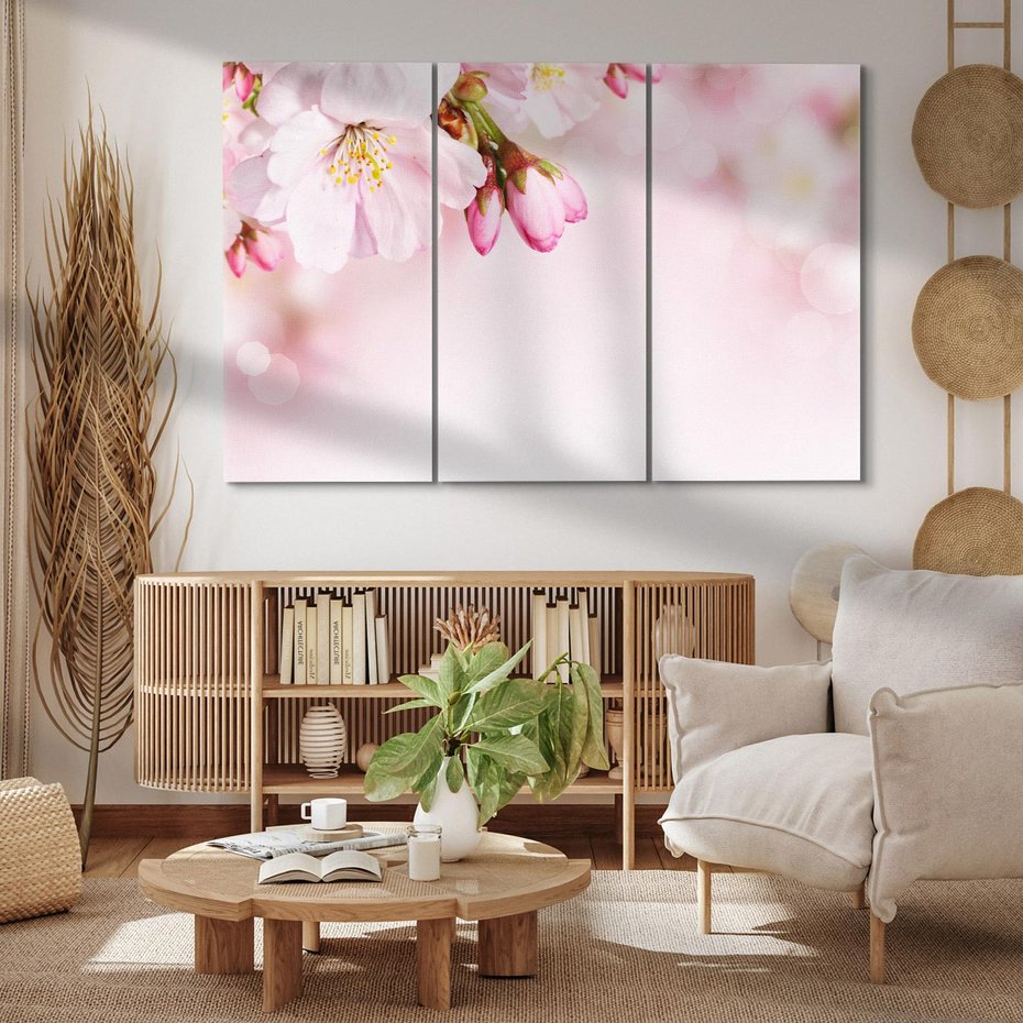 Obraz na płótnie 120x80 - Kwitnąca wiśnia: delikatność natury - kwitnąca, wiśnia