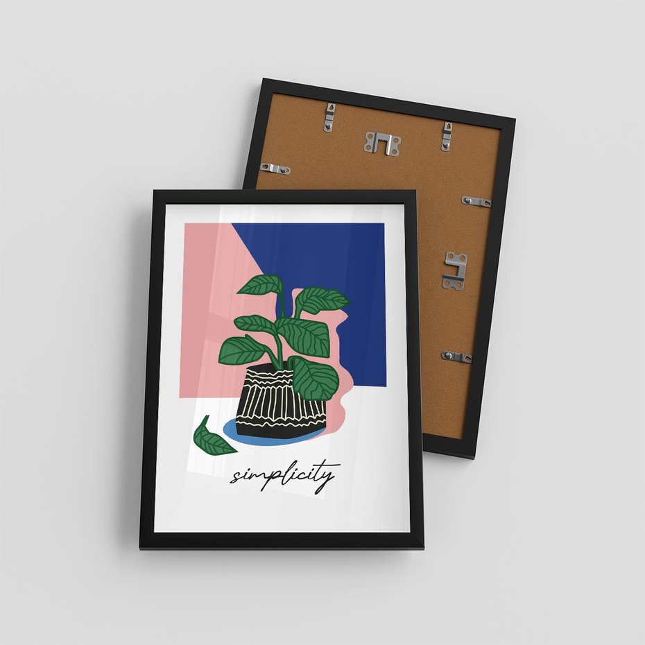 Plakat w ramie 30x40 - Tajemnicze Wibracje - tygrys, kwiaty - rama czarna