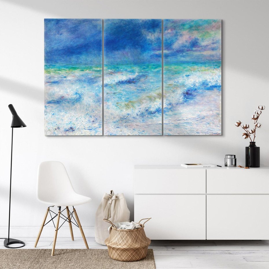 Obraz na płótnie 120x80 - "Seascape" (1897), Pierre-Auguste Renoir - Reprodukcja - reprodukcja, obraz na płótnie