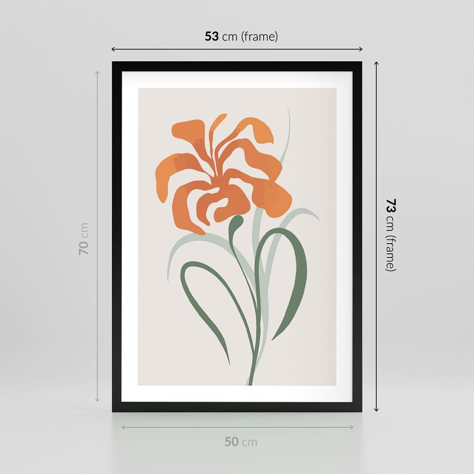 Plakat w ramie 50x70 - Kwiatowe Harmonie - kwiat, sztuka nowoczesna - rama czarna
