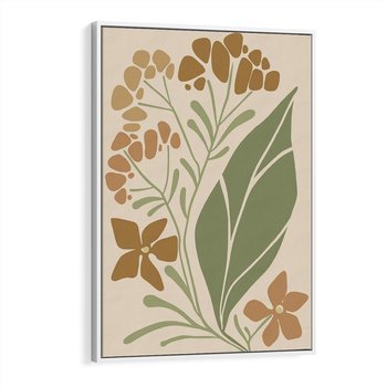 Obraz w ramie 80x120 - Subtelność Utajona - nowoczesny plakat, roślinność - rama biała
