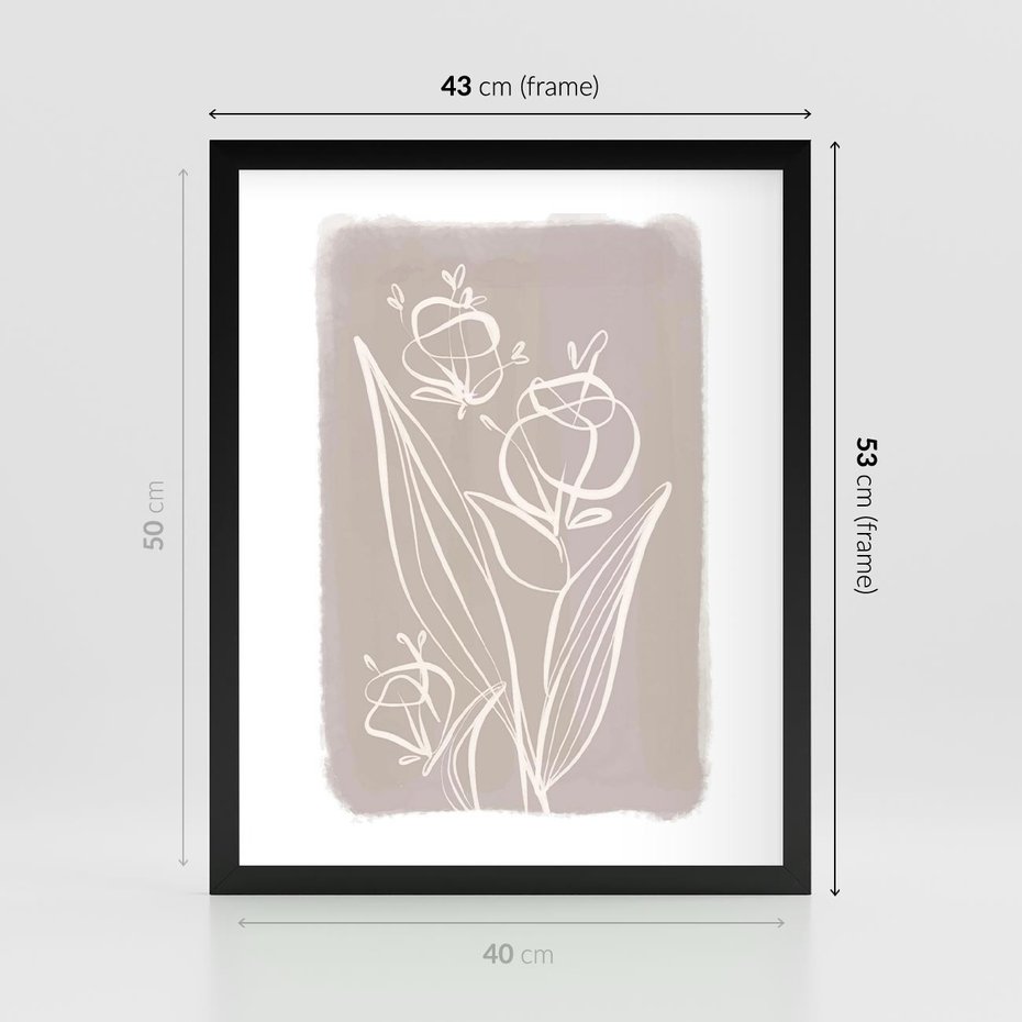 Plakat w ramie 40x50 - Pastelowe Nastroje - nowoczesny subtelny plakat, beżowy - rama czarna