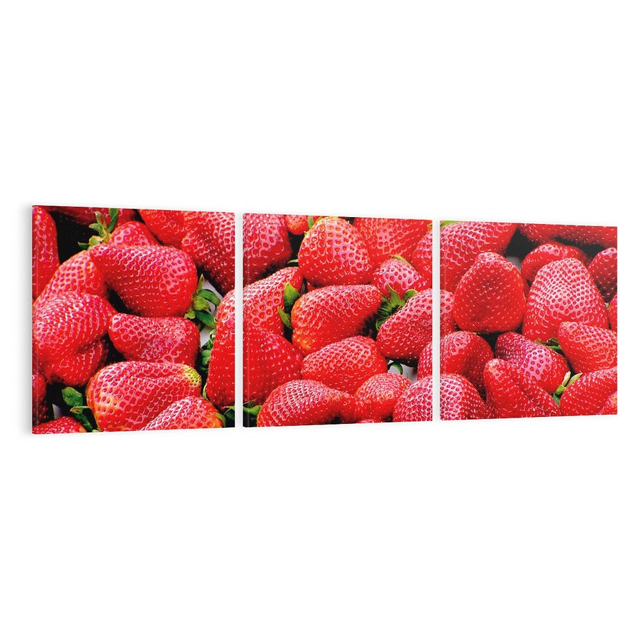 Obraz na płótnie 120x40 - Truskawki Czerwone Kropki Uczuć - truskawki, owoce