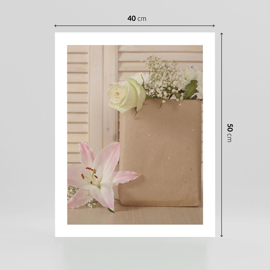 Plakat bez ramy 40x50 - Elegancja W Prostocie - kwiaty, mnimalizm