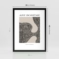 Plakat w ramie 30x40 - Wewnętrzne Zagadki Kształtów - sztuka minimalizmu, biało czarna rycina - rama czarna