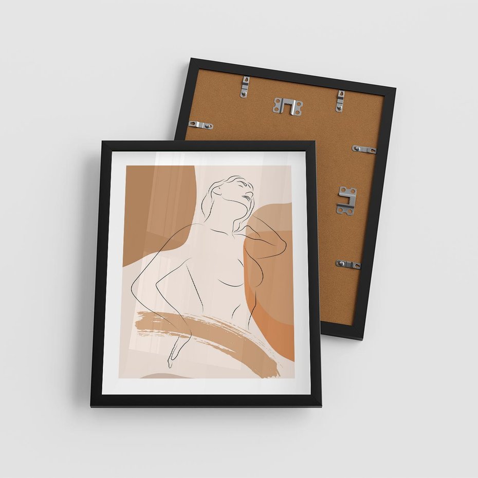 Plakat w ramie 40x50 - Sztuka Prostoty - kobieta, szkic - rama czarna