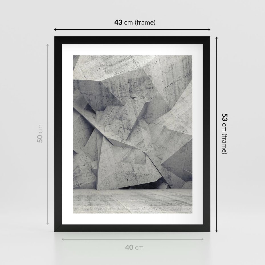 Plakat w ramie 40x50 - Architektura w trójwymiarowym wymiarze - architektura, 3D - rama czarna