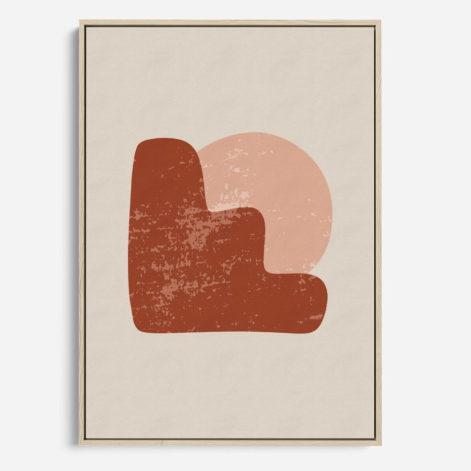 Obraz w ramie 80x120 - Przenikanie Granic - nowoczesny plakat, abstrakcyjne kształty - rama drewno