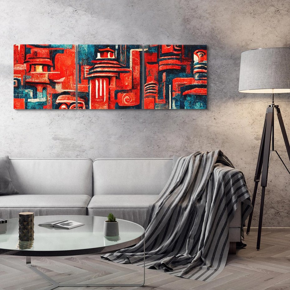 Obraz na płótnie 90x30 - Mistyka Wschodnich Światów - orientalna sztuka, nawiązanie do Japonii