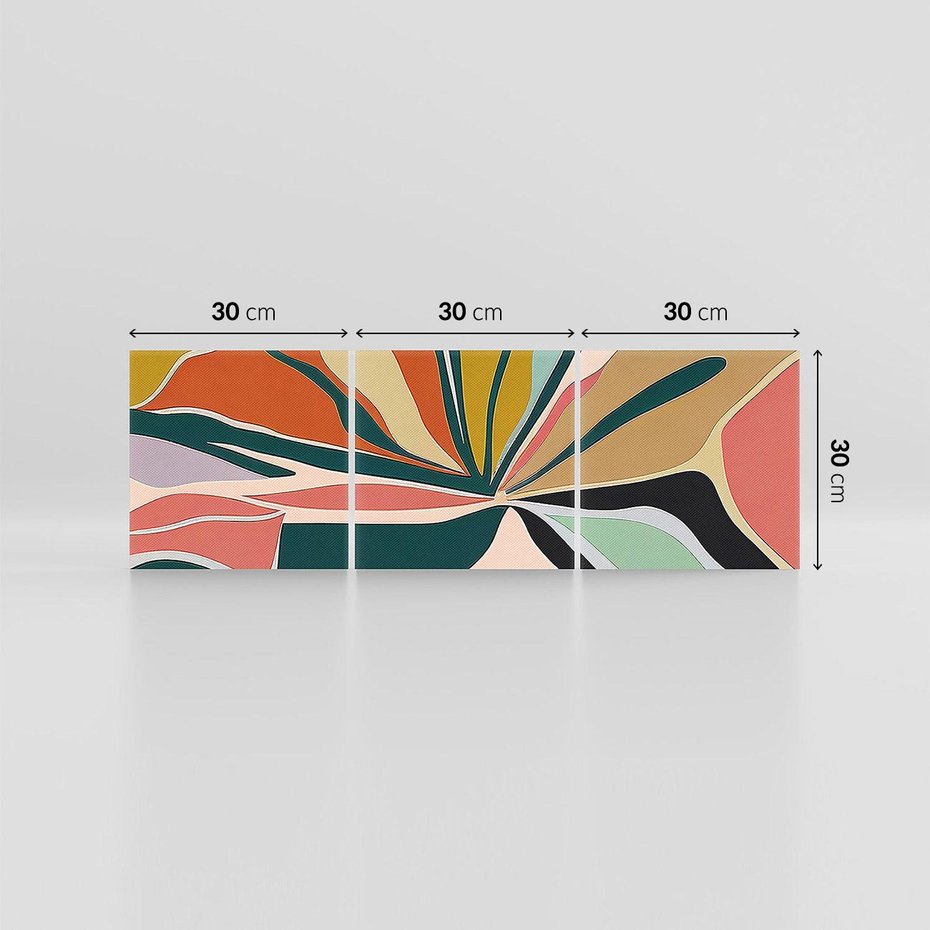 Obraz na płótnie 90x30 - Kolory Ziemi - olejny obraz, abstrakcja w kształcie kwiatu