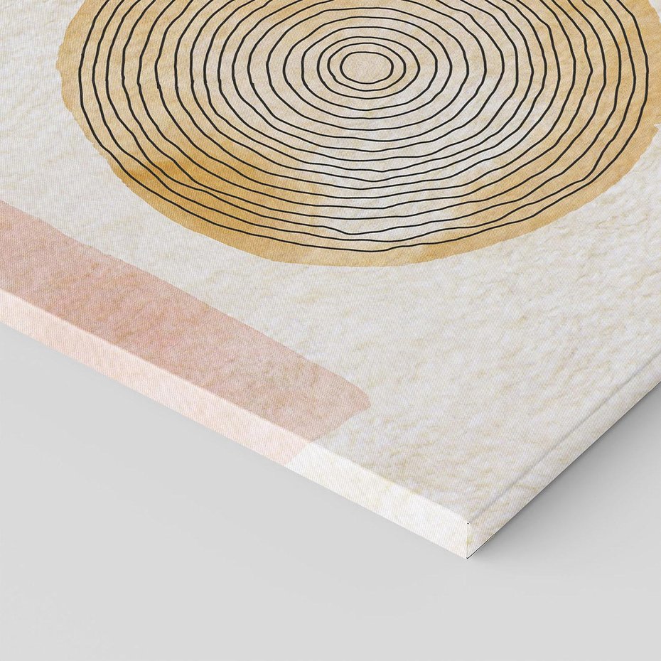 Obraz na płótnie 70x70 - Zapisane w promieniach słońca - beżowe strukturalne tło, koła