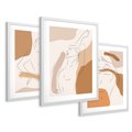 Zestaw obrazy w ramie 30x40 galeria - Kobieta, abstrakcja, one-line, nowoczesny - rama biała