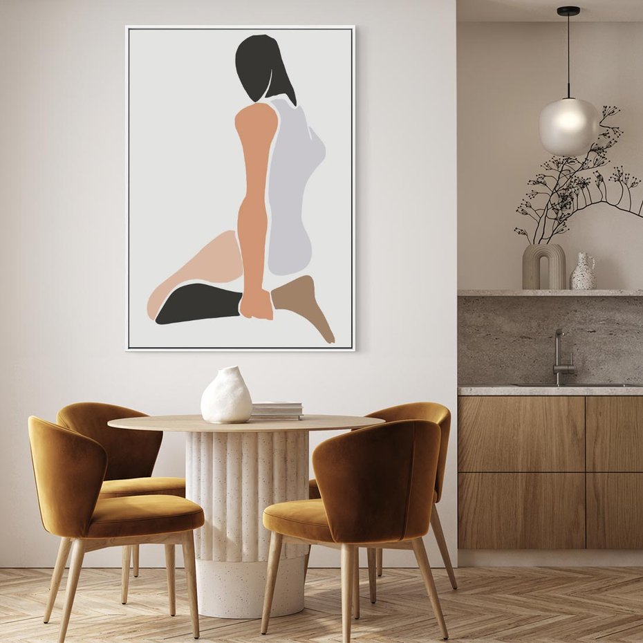 Obraz w ramie 80x120 - Widok Abstrakcyjny - abstrakcyjny obraz, minimalizm - rama biała