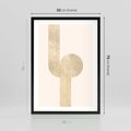 Plakat w ramie 50x70 - Podróżne Kształty - geometryczne linie w złotym kolorze, minimalizm - rama czarna