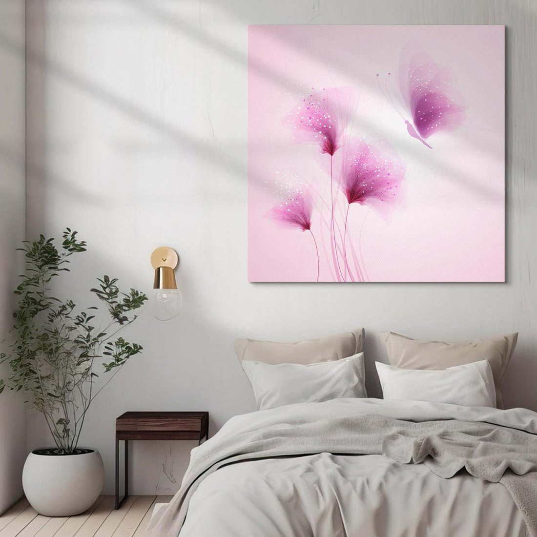 Obraz na płótnie 50x50 - Akwarelowe Kwiaty w Pastelach - kwiaty, akwarelowe