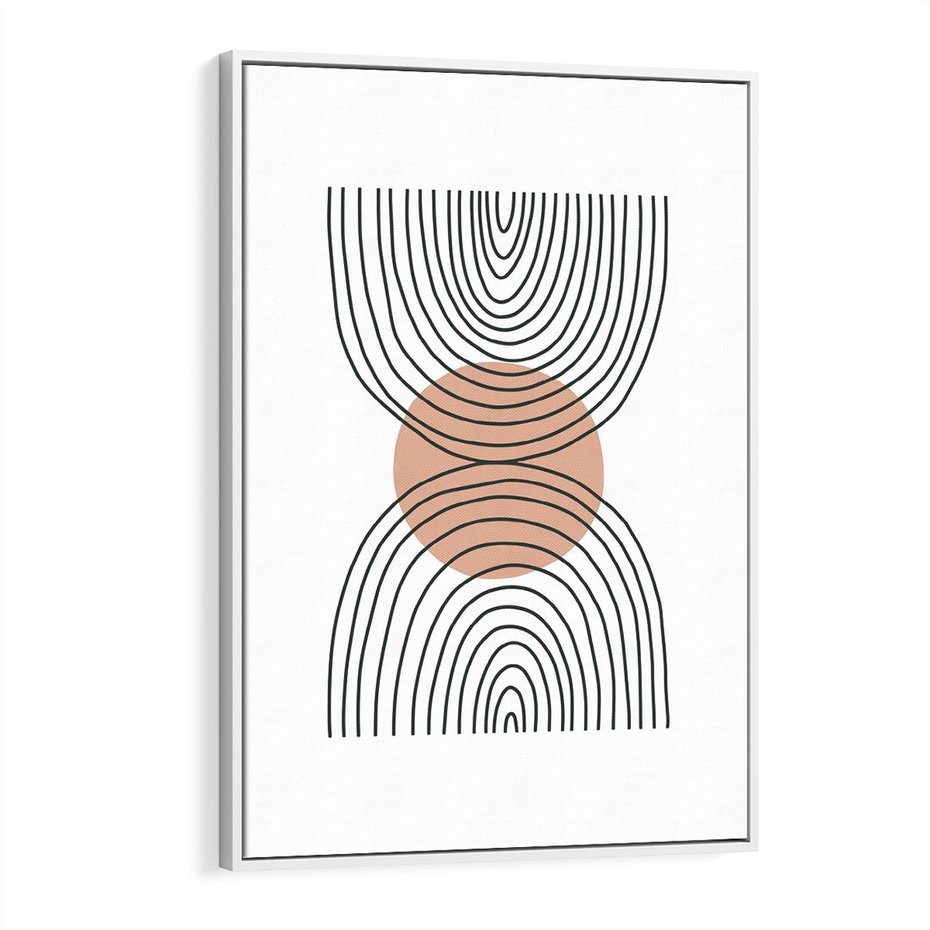 Obraz w ramie 50x70 - Przenikające Widzenia - półkola, koło - rama biała