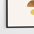 Obraz w ramie 70x100 - Abstrakcyjne Wzory - geometryczne złote kształty, tekstura - rama czarna