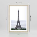 Plakat w ramie 50x70 - Eiffla w mglistym świetle - Eiffla, Paryż - rama drewno