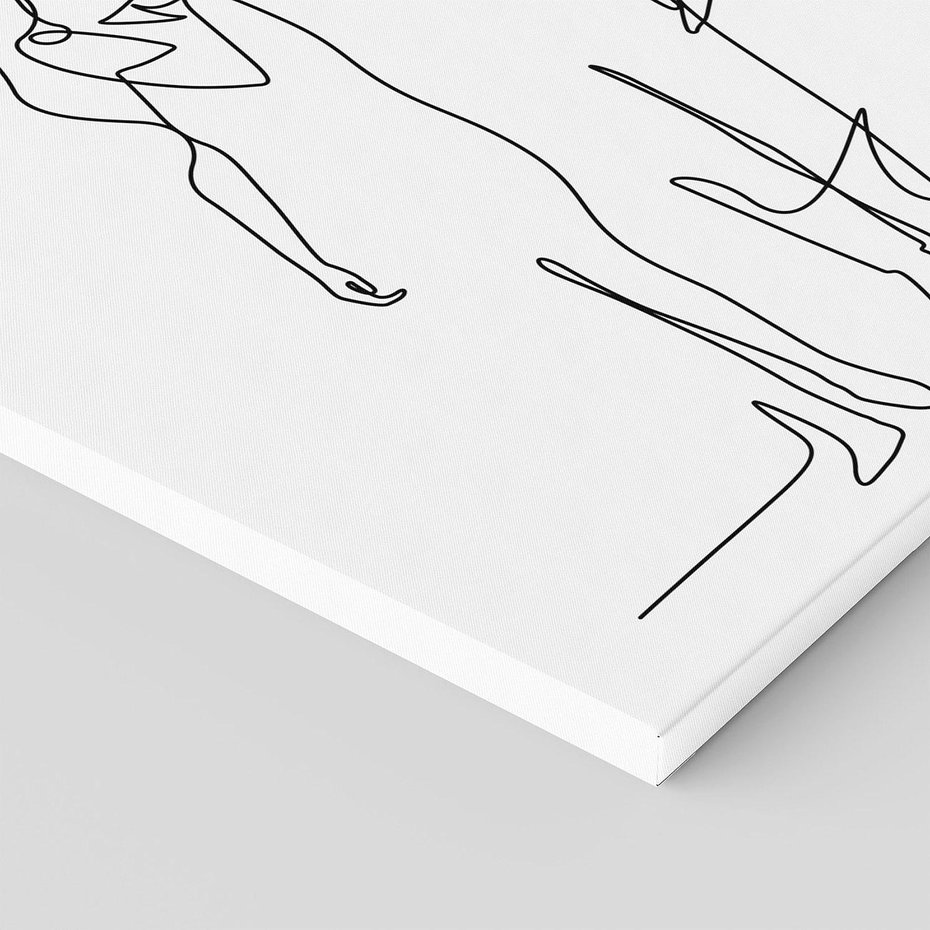 Obraz na płótnie 120x60 - Wspólne Kroki - line art, szkic