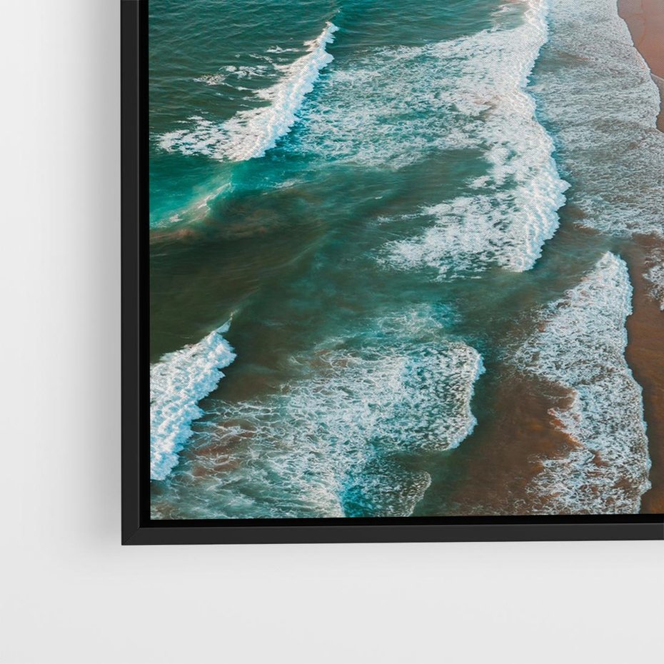 Obraz w ramie 50x50 - Z Lotu Ptaka - fotografia, plaża - rama czarna