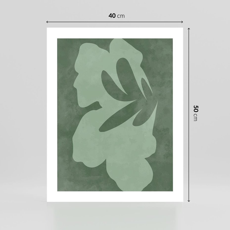 Plakat bez ramy 40x50 - Kształty Zieleni - abstrakcyjny kształt, zielony plakat