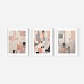 Zestaw obrazy w ramie 30x40 galeria - pastelowa, abstrakcja, olejny - rama biała