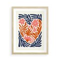 Plakat w ramie 50x70 - Kwiatami Splecione - kwiaty, nowoczesny plakat - rama drewno