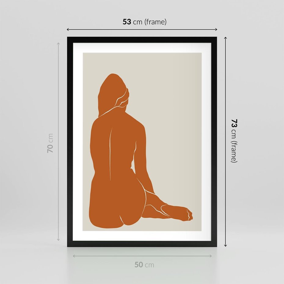 Plakat w ramie 50x70 - Kobieca Sylwetka w Stylu Modernistycznym - modernistyczny pakat, kobieca sylwetka - rama czarna