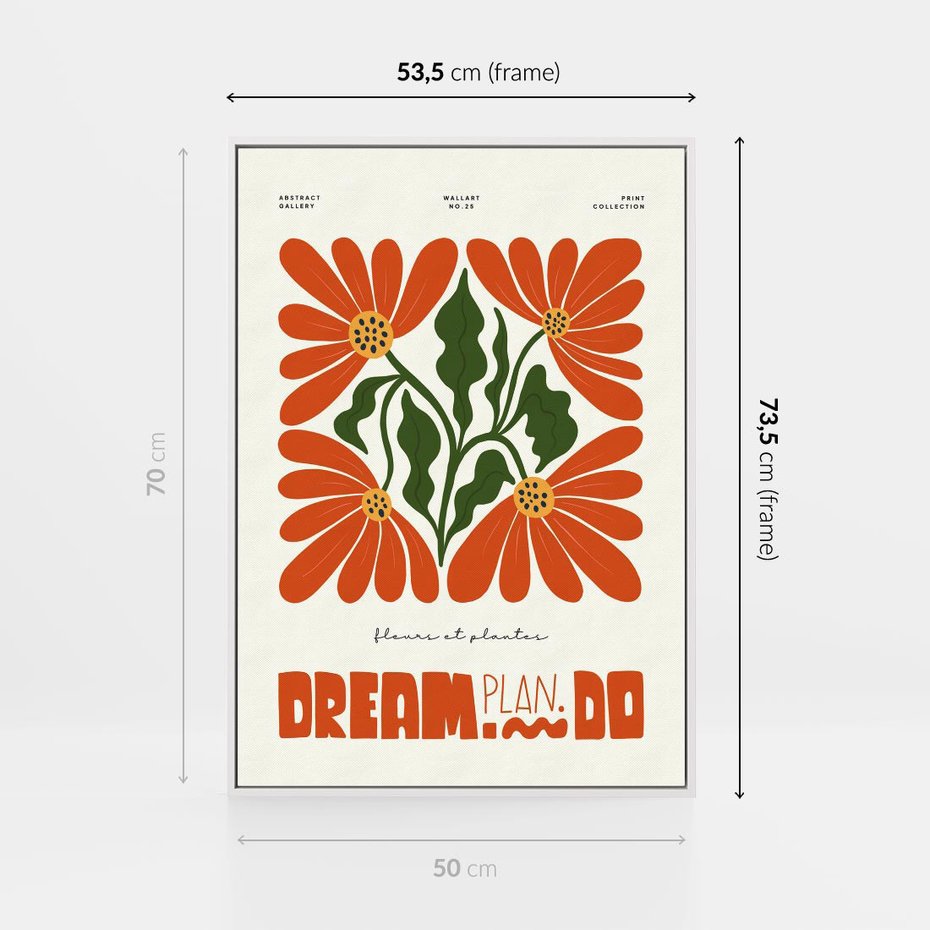 Obraz w ramie 50x70 - Księga Abstrakcji - sztuka nowoczesna, kolorowe kwiaty - rama biała