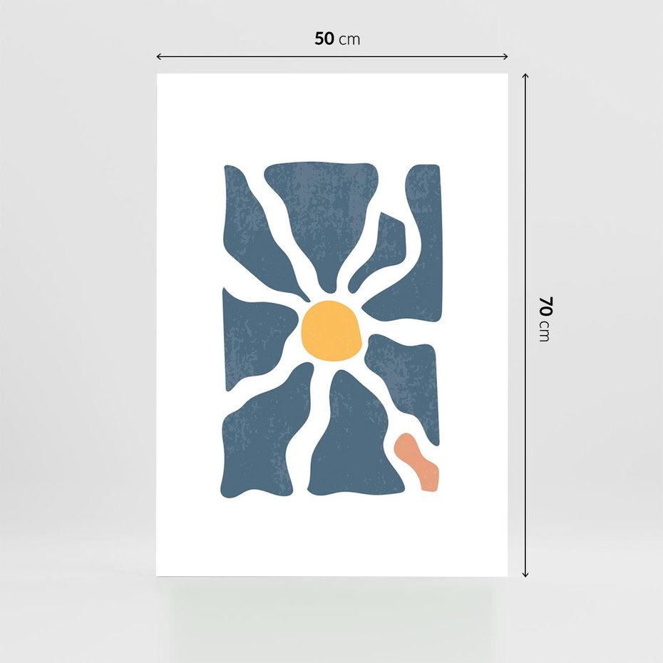 Plakat bez ramy 50x70 - Kwiatowy Rezonans - nowoczesna kwiatowa grafika, styl retro