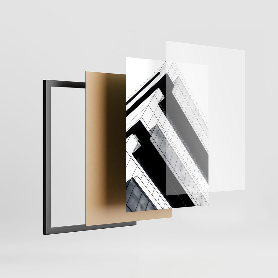 Zestaw obrazy w ramie 50x70 galeria - Architektura, tryptyk - rama czarna