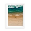 Plakat w ramie 50x70 - Oaza Relaksu - plaża, morze - rama biała