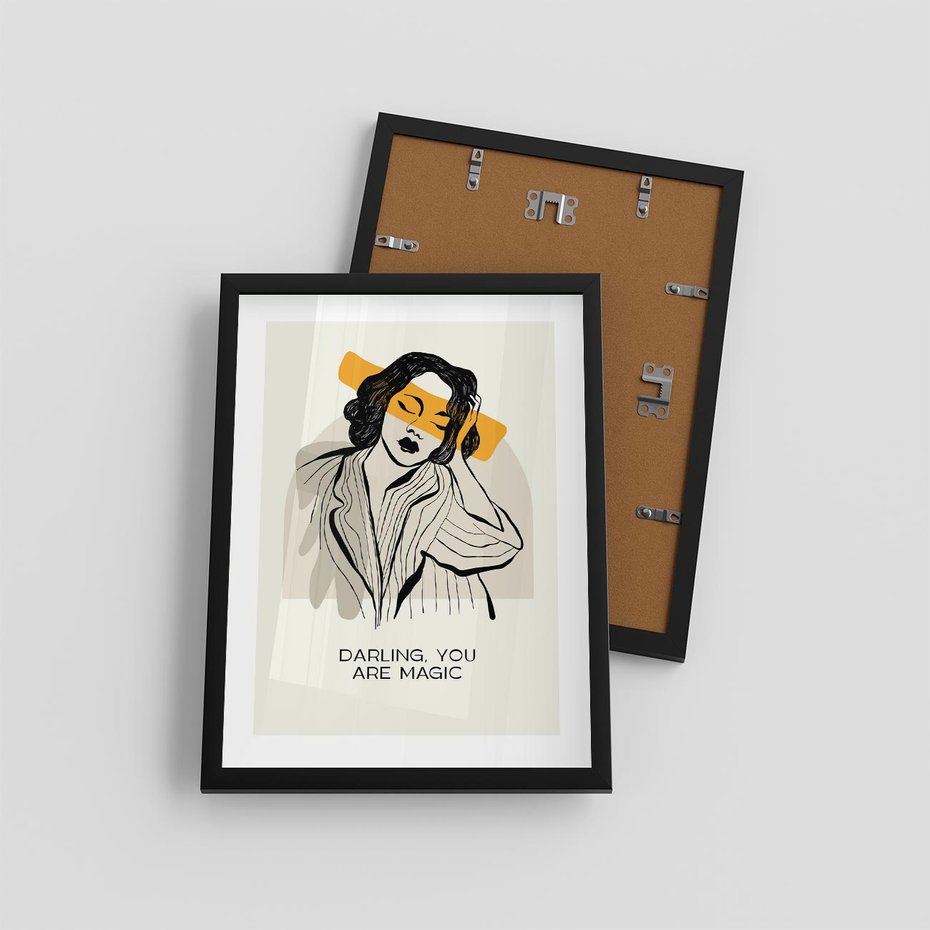 Plakat w ramie 30x40 - Sztuka Kobiecej Osobowości - nowoczesna grafika, kobieta - rama czarna