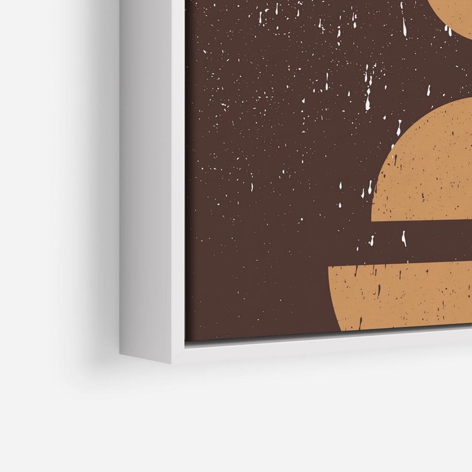 Obraz w ramie 80x80 - Impulsy Przestrzeni - mid century styl, nowoczesna grafika - rama biała