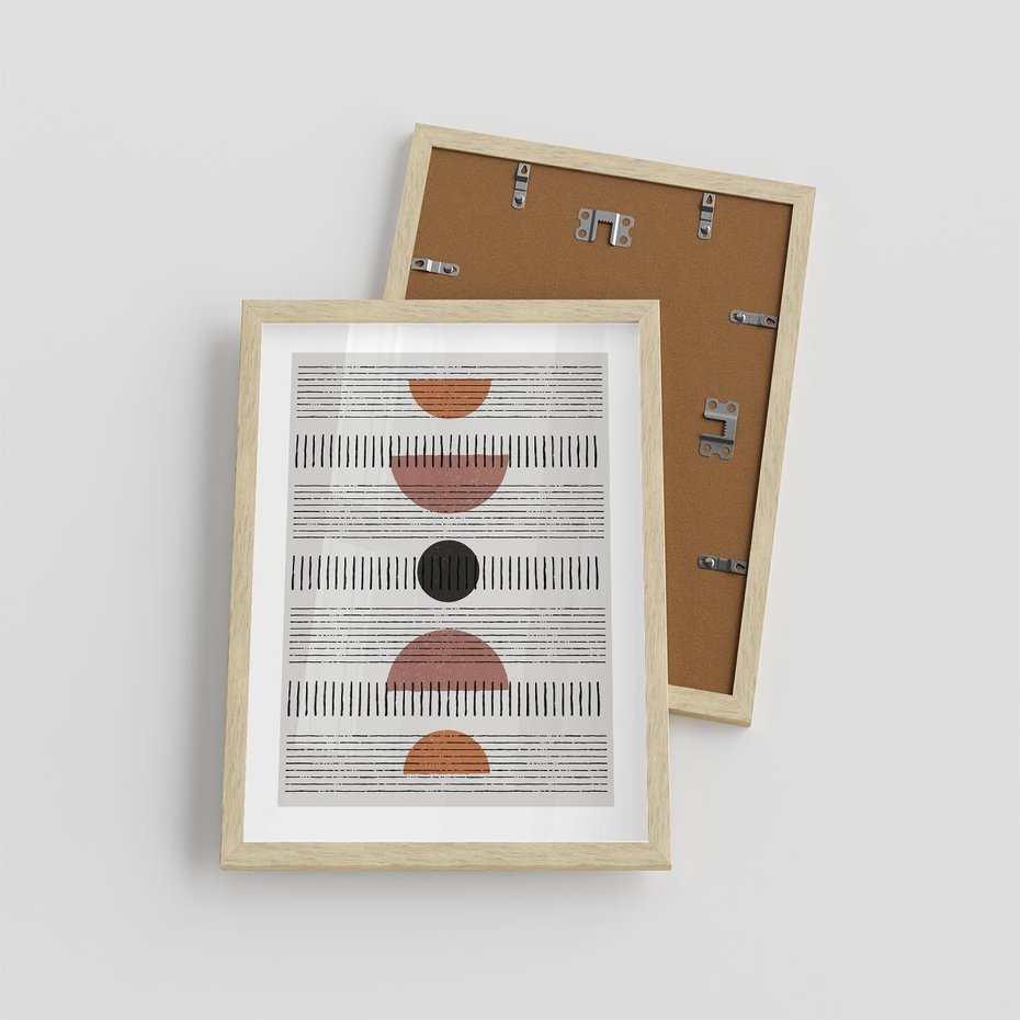 Plakat w ramie 30x40 - Plakat w Stylu Abstrakcji - geometryczna grafika, plakat - rama drewno