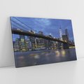 Obraz na płótnie 120x80 - Mosty Manhattanu nocą - most, Nowy Jork