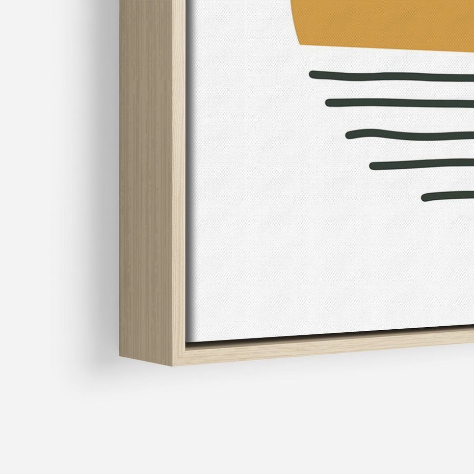 Obraz w ramie 70x100 - Kolory Przyszłości - kompozycja kół i kresek, ciepłe kolory - rama drewno