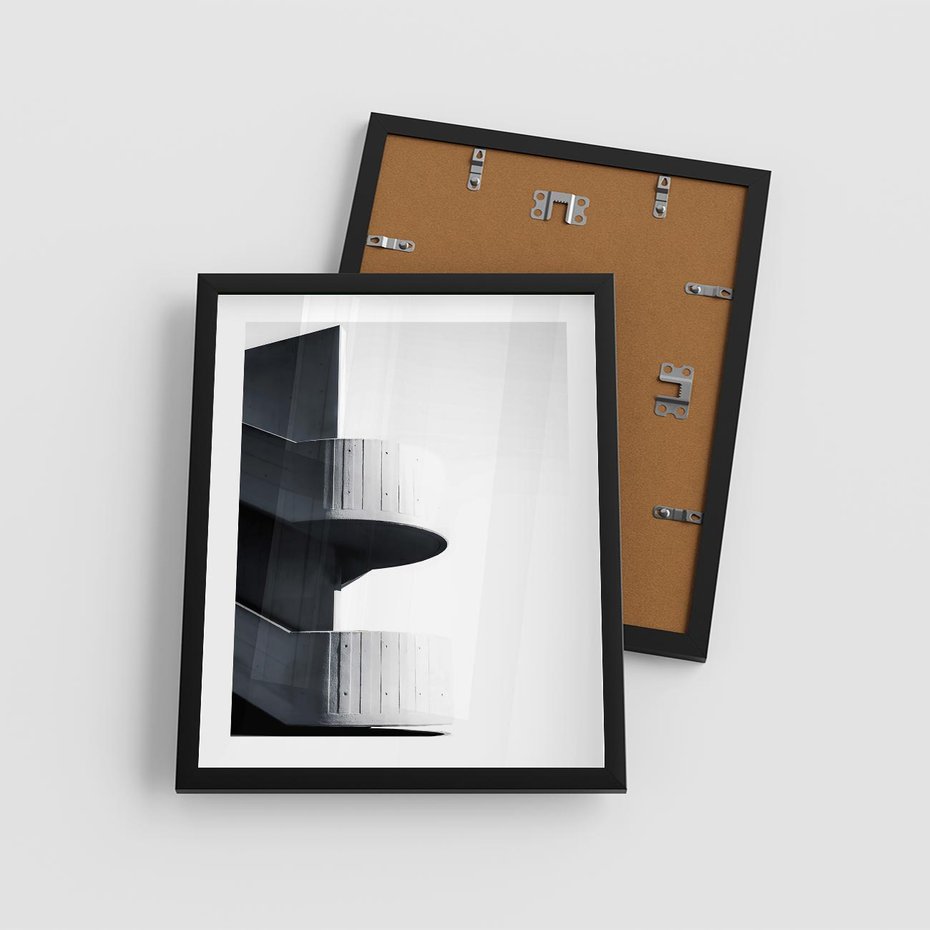 Plakat w ramie 40x50 - Elegancja Współczesności - architektura, nowoczesne formy - rama czarna