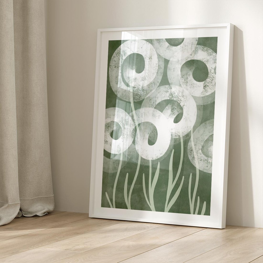 Plakat bez ramy 30x40 - Spokojne Plamy Natury - zielony plakat, roślinne motywy