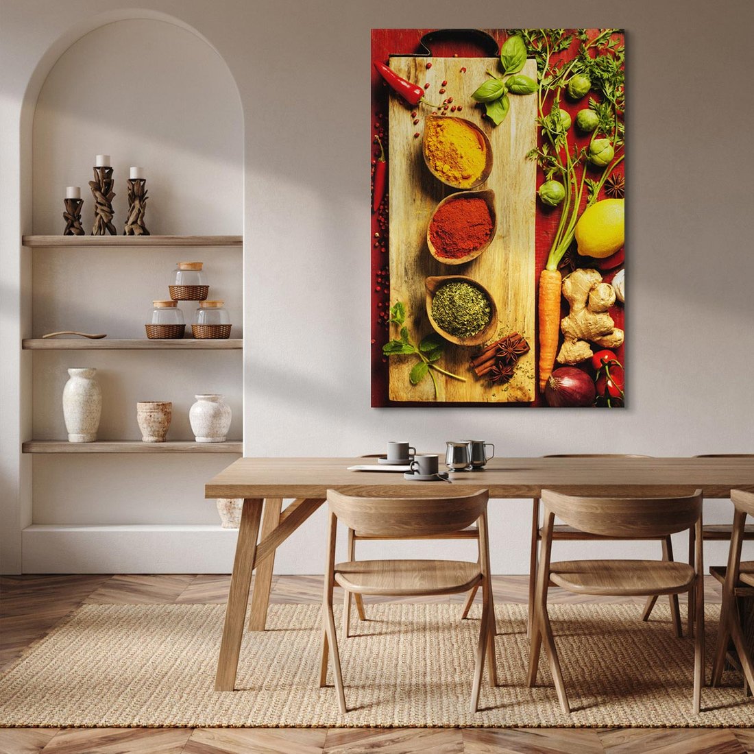 Obraz na płótnie 50x70 - Smakowy Zmysł - przyprawy, kuchnia