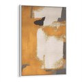 Obraz w ramie 80x120 - Złote Maźnięcia Pędzla - złota abstrakcja, plamy - rama biała
