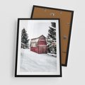 Plakat w ramie 50x70 - Domek w Śnieżnych Górach - domek, góry - rama czarna