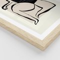 Plakat w ramie 40x50 - Szkic Kobiety w Czerni i Bieli - grafika, modern - rama drewno