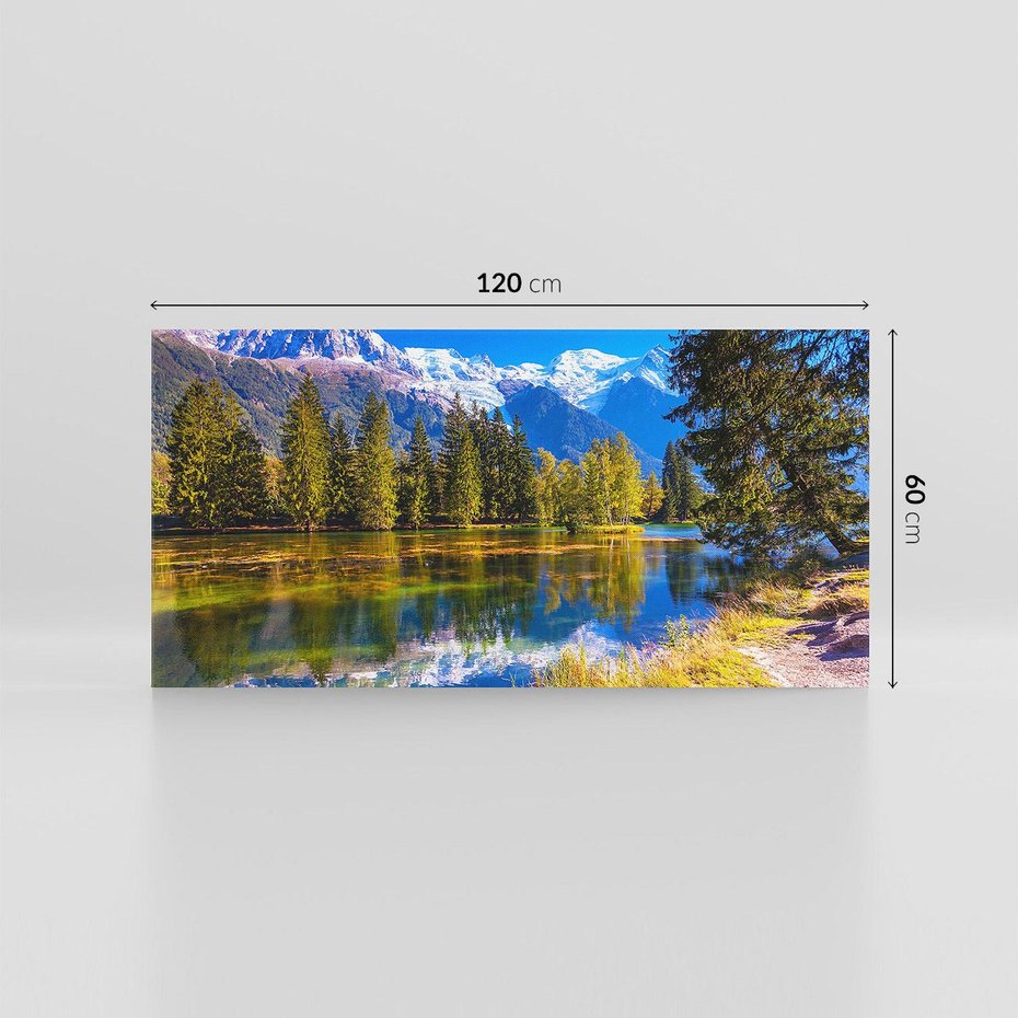 Obraz na płótnie 120x60 - Górskie piękno - góry, jezioro