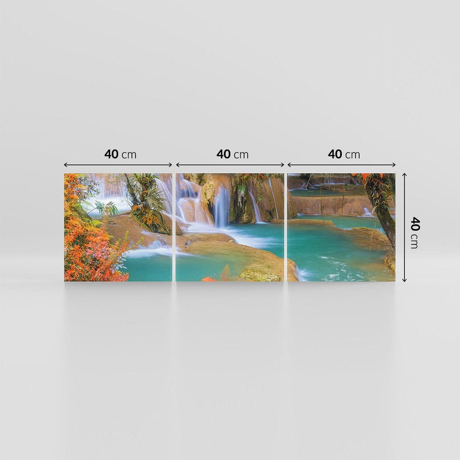 Obraz na płótnie 120x40 - Urok laotańskiego wodospadu - Laos, Azja